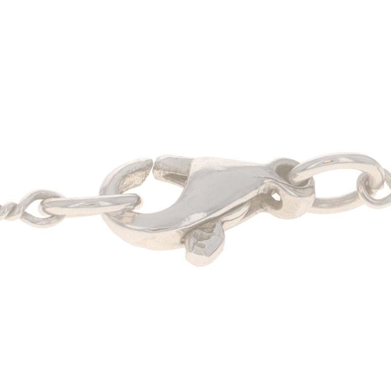 Collier en or blanc avec quartz, nacre et diamants - 14k Pear Cab en vente 2