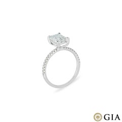 GIA Certified White Gold Radiant Cut Diamond Ring 2.00ct F/SI1