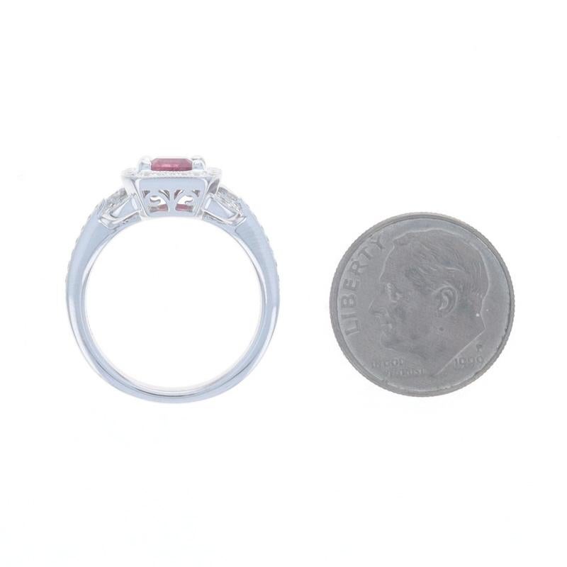 Weißgold Rot Beryll Smaragd Diamant Verlobungsring 14k .59ctw GIA SZ 6 1/4 im Angebot 1