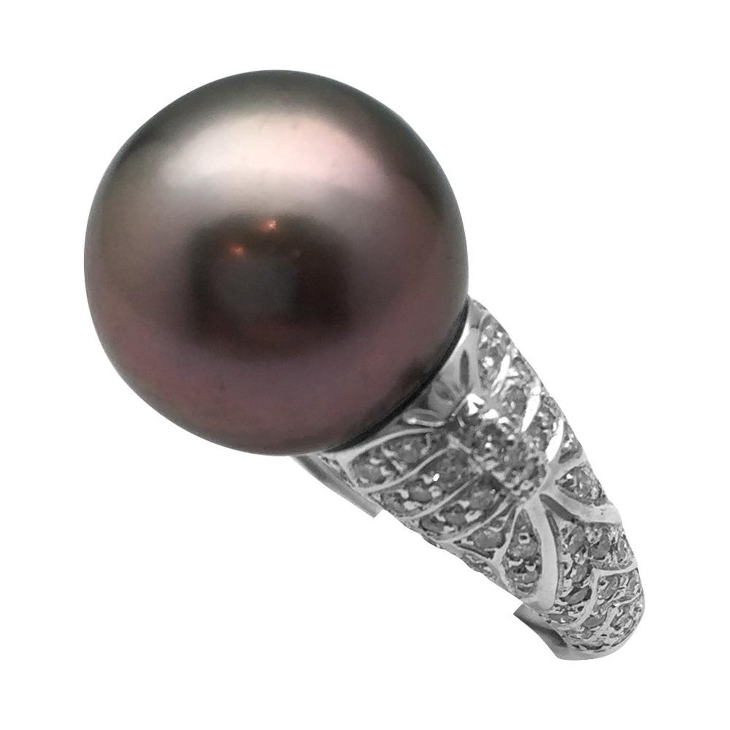 Repossi Ring Diamonds And A Tahitian Pearl For Sale At 1stdibs