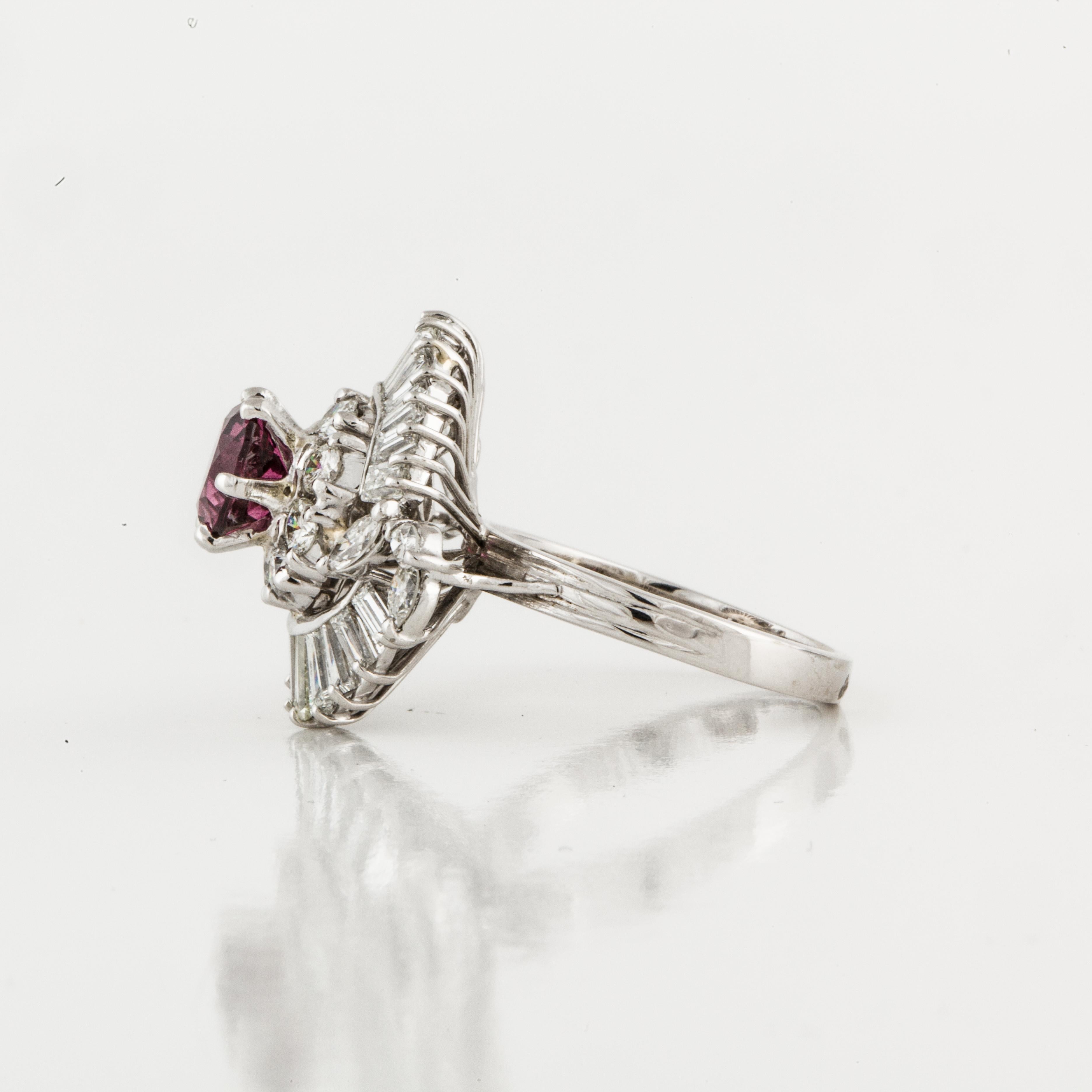 white gold rhodolite ring