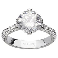 White Gold Ring 2.59 GIA Faint Green Diamond Engagement Ring with Accent Stones