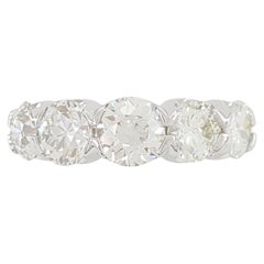 White Gold Ring adorned with five 5-Stone Old European Band Ring
