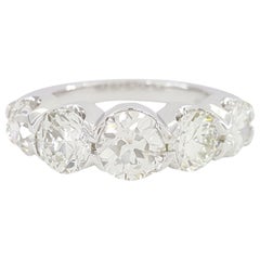 White Gold Ring adorned with five 5-Stone Old European Band Ring