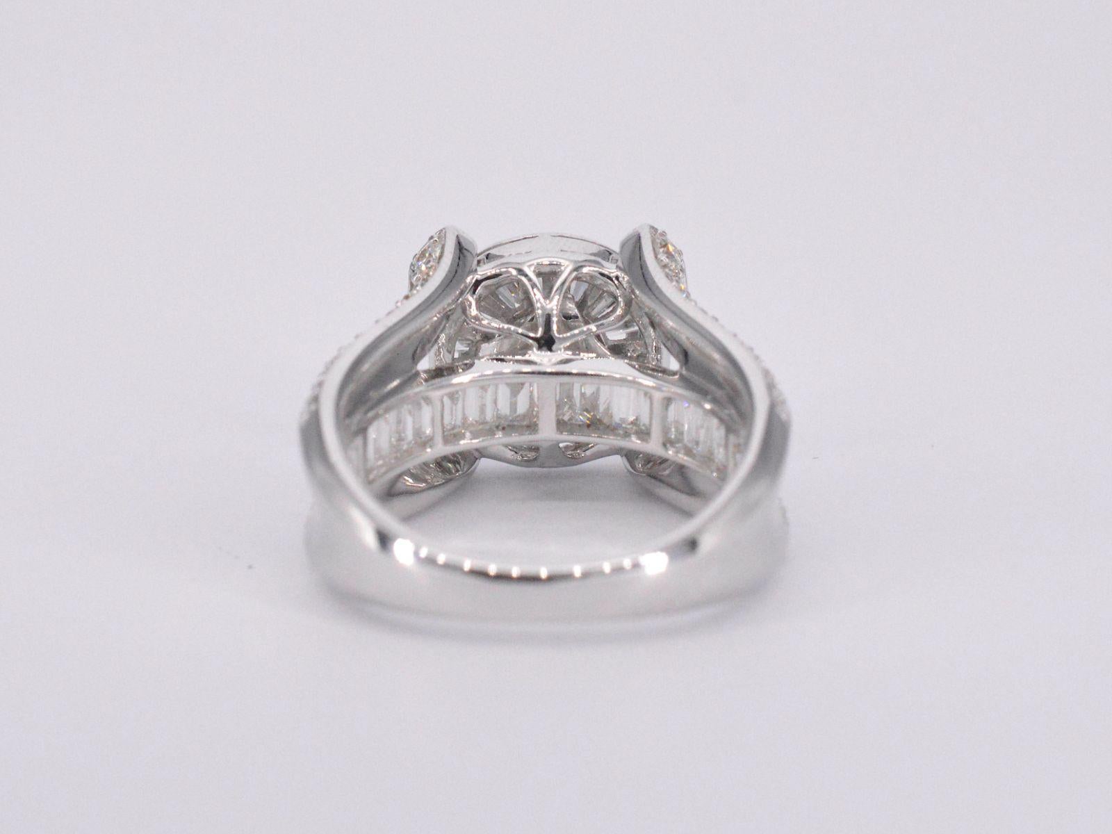 White Gold Ring with 2.50 Carat Diamond For Sale 1