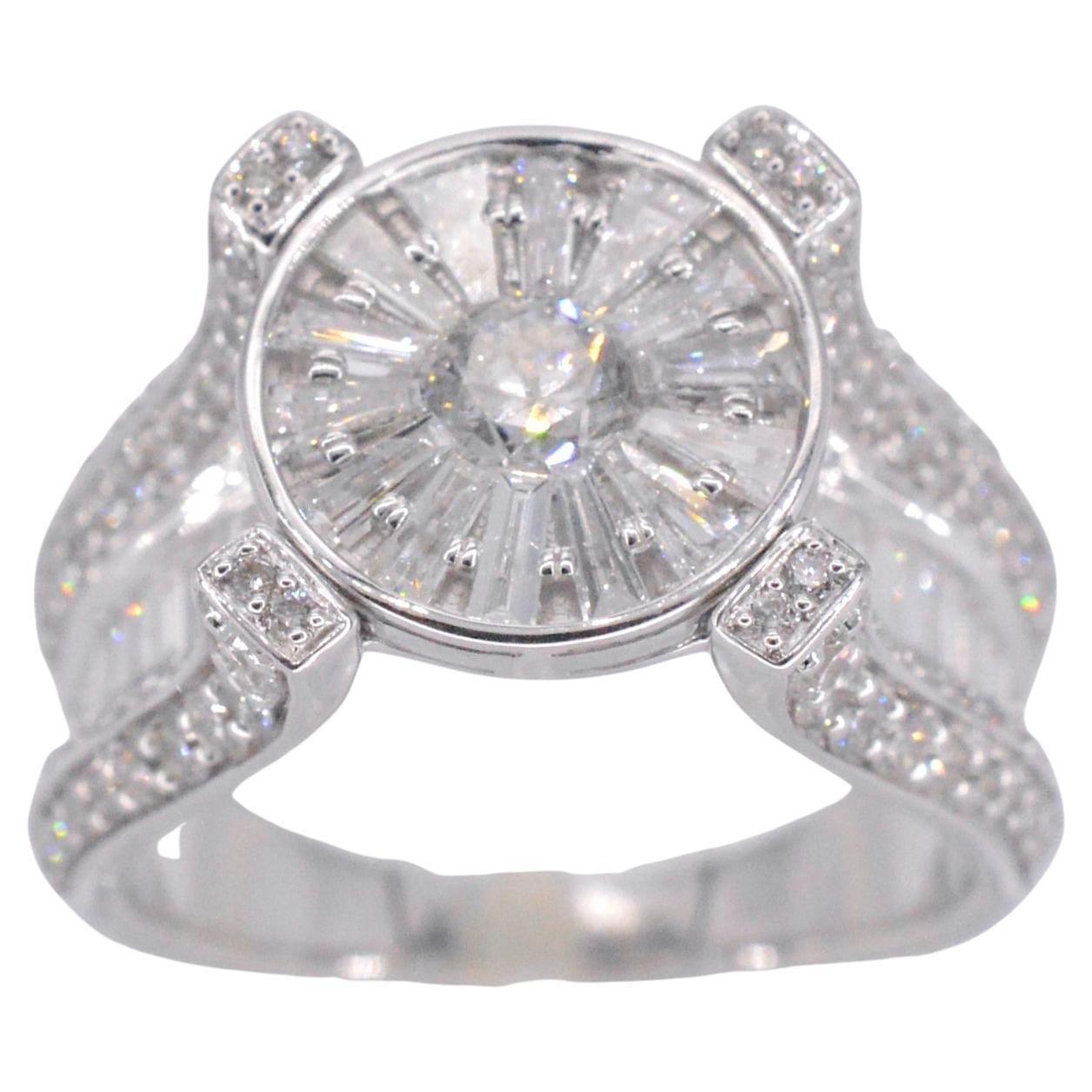 Bague en or blanc avec diamants de 2,50 carats