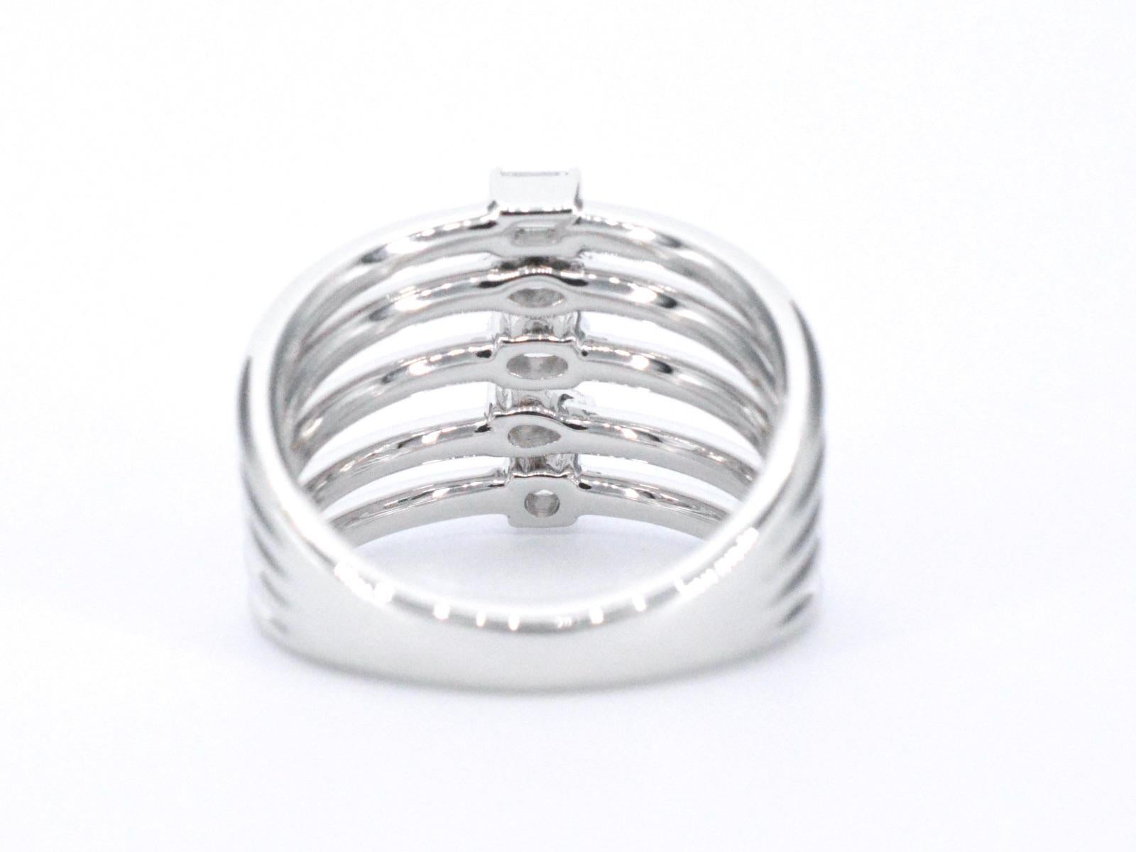 White Gold Ring with 5 Special Diamonds For Sale 2