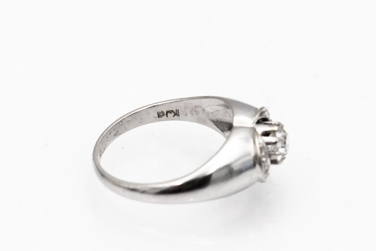 White gold ring with an old-cut diamond 0.40ct I-VS2, Scandinavia ...