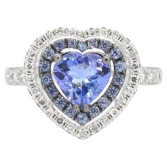 White Gold Ring with Diamonds and Tanzanite