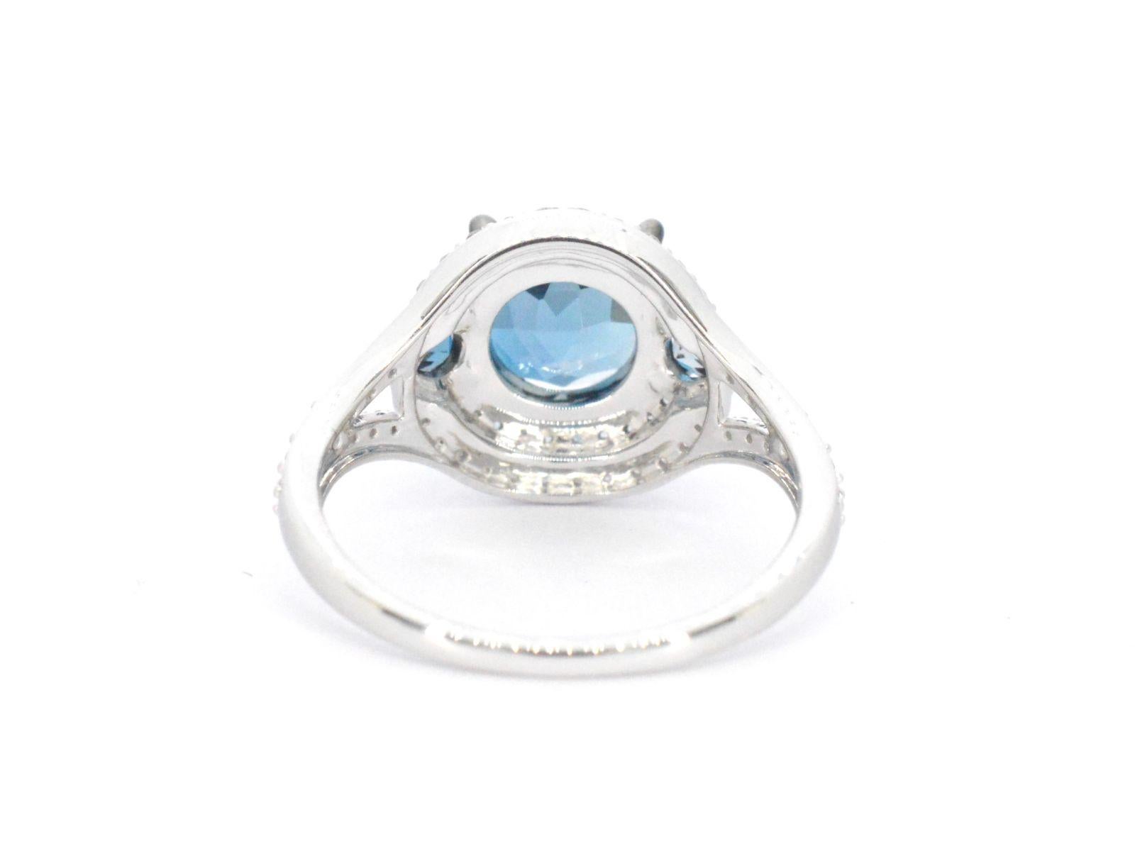 Women's White Gold Ring with Diamonds and Topaz For Sale