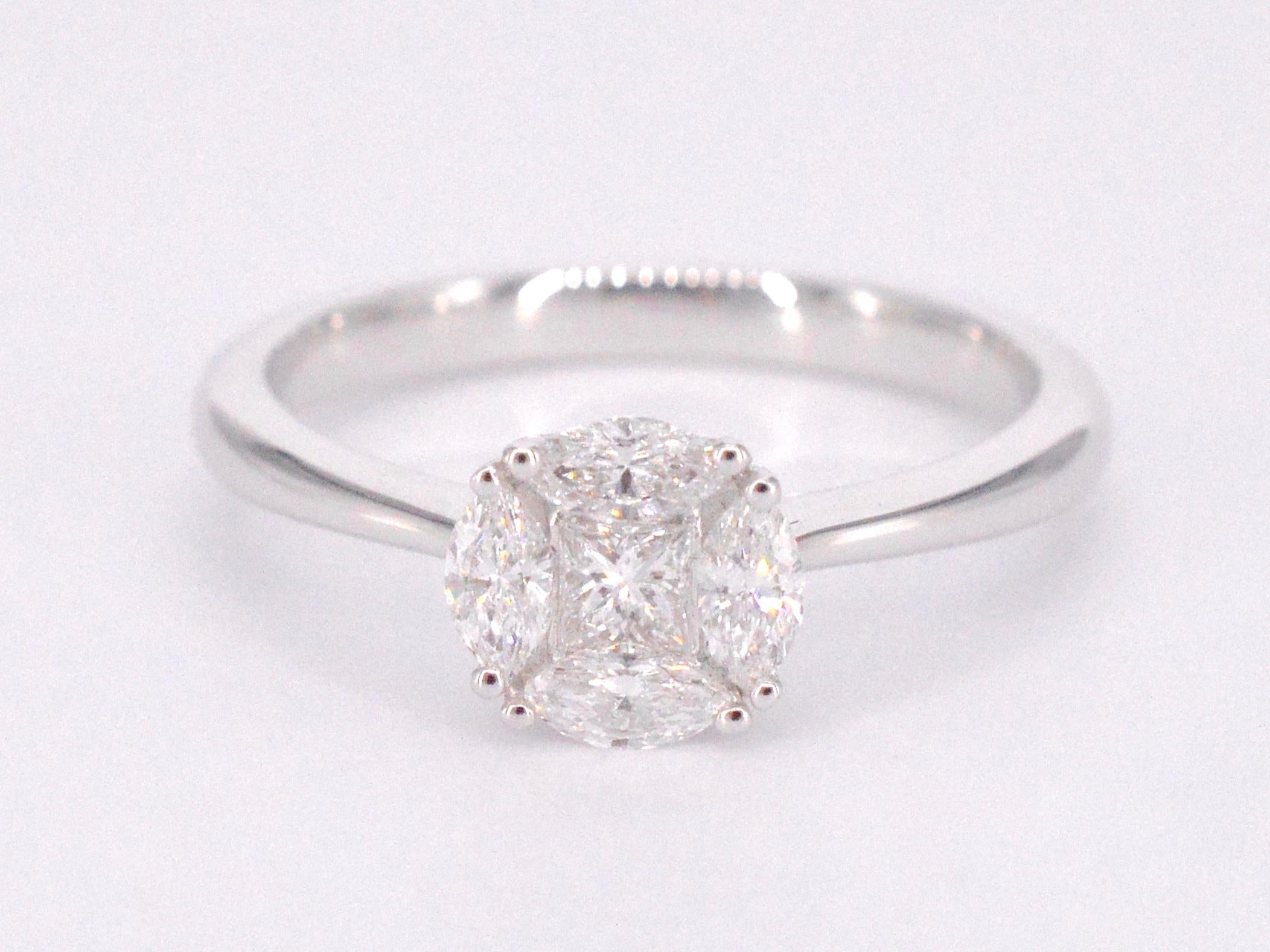 Women's White Gold Ring with Diamonds Beautifully Set For Sale