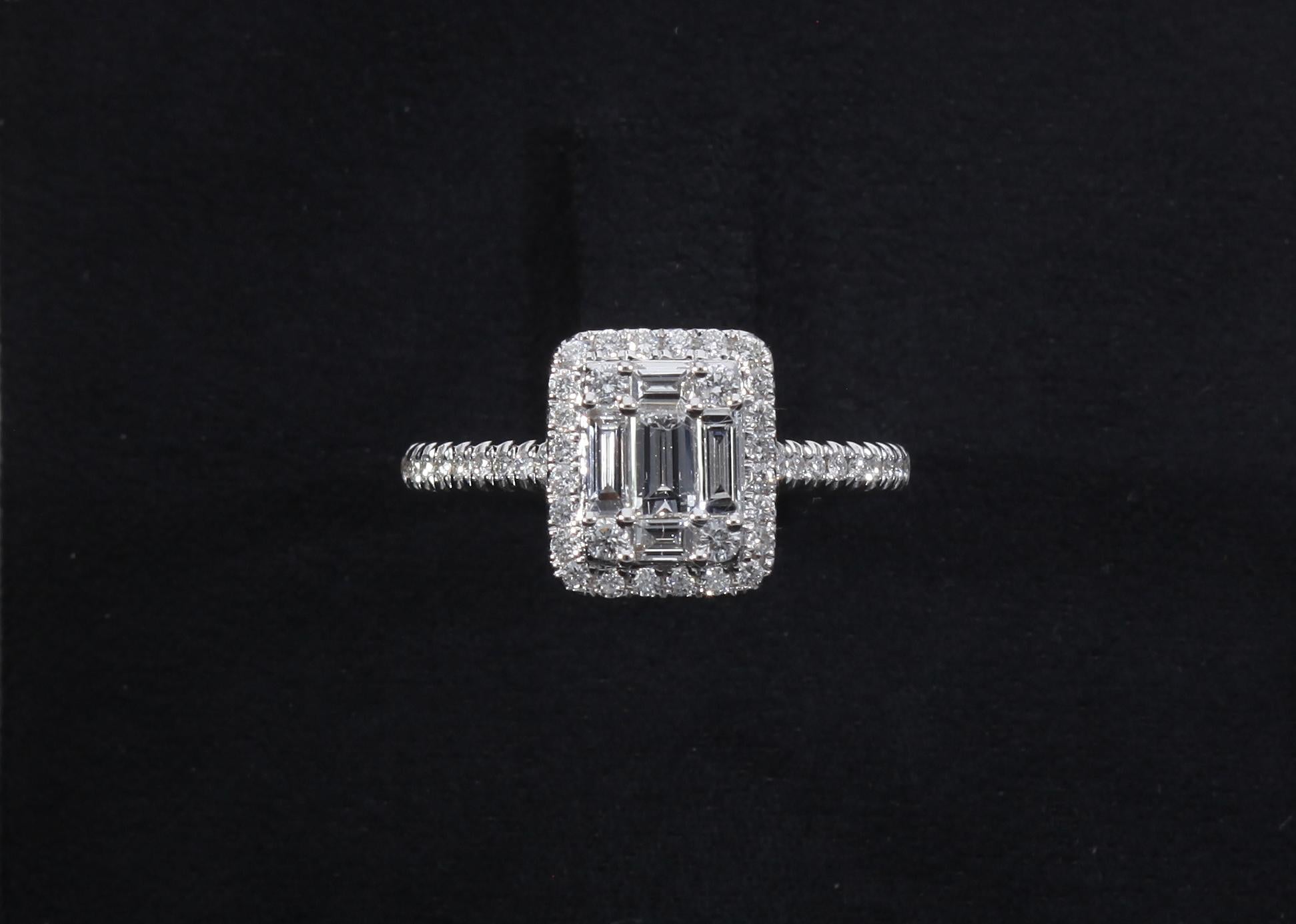 Diamonds ct 0.72, Contemporary Engagement Ring Made in Italy For Sale 5
