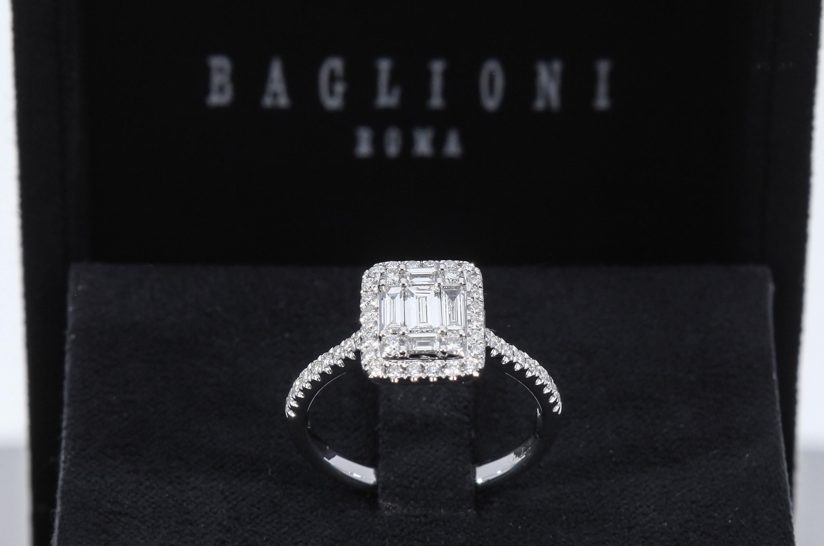 Diamonds ct 0.72, Contemporary Engagement Ring Made in Italy For Sale 6