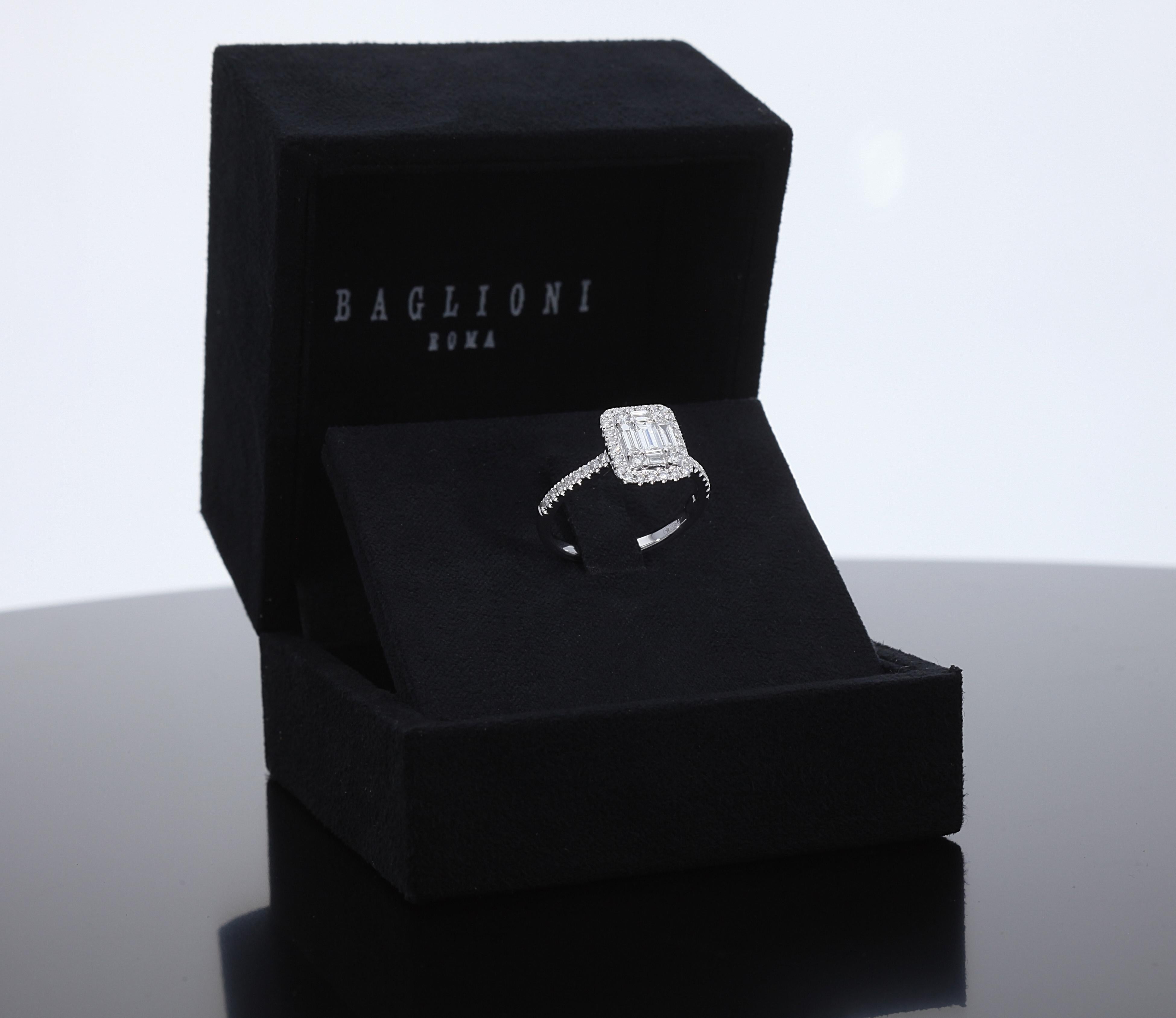 Diamonds ct 0.72, Contemporary Engagement Ring Made in Italy For Sale 9