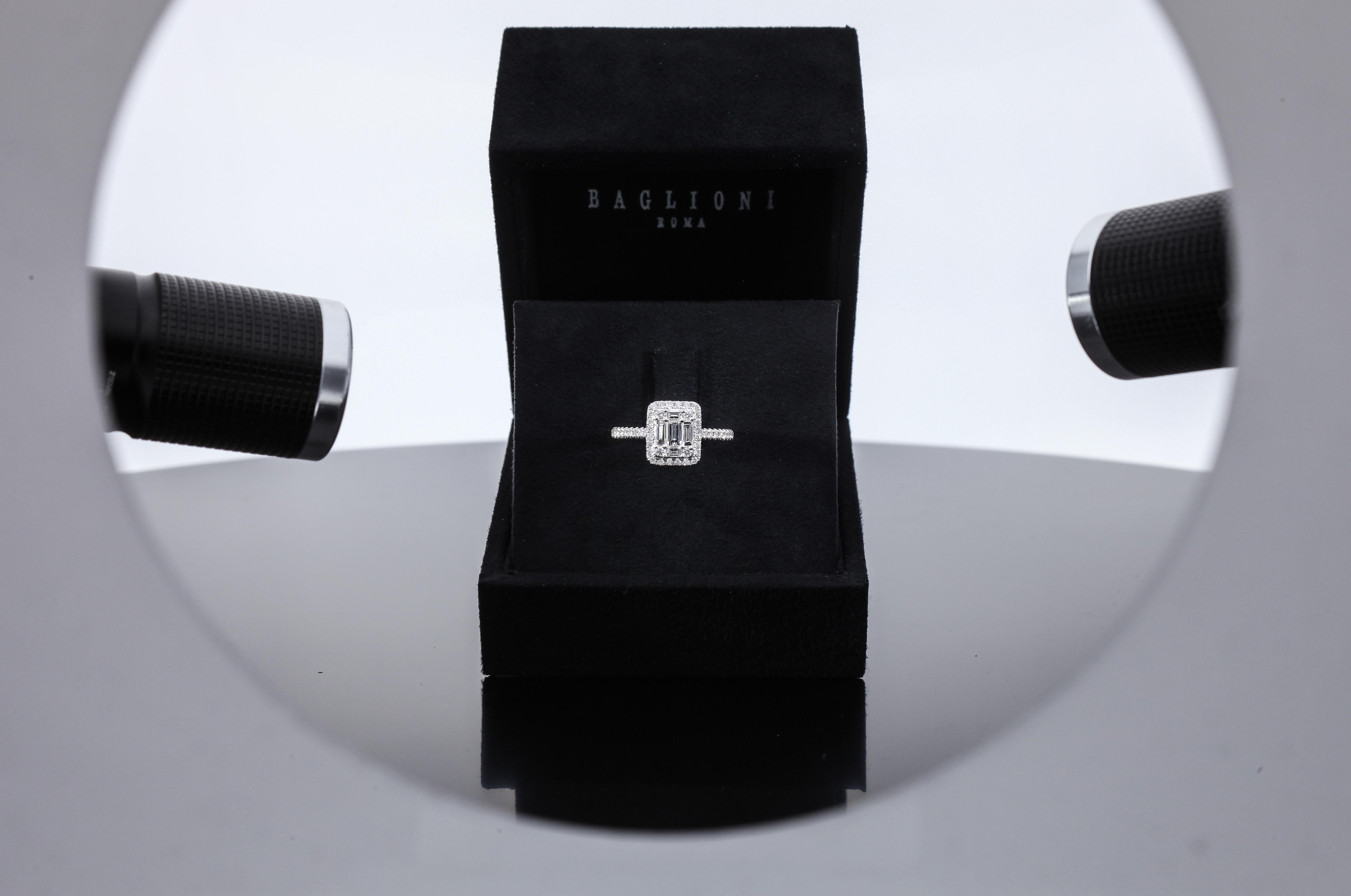 Diamonds ct 0.72, Contemporary Engagement Ring Made in Italy For Sale 10