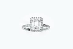 Diamonds ct 0.72, Contemporary Engagement Ring Made in Italy