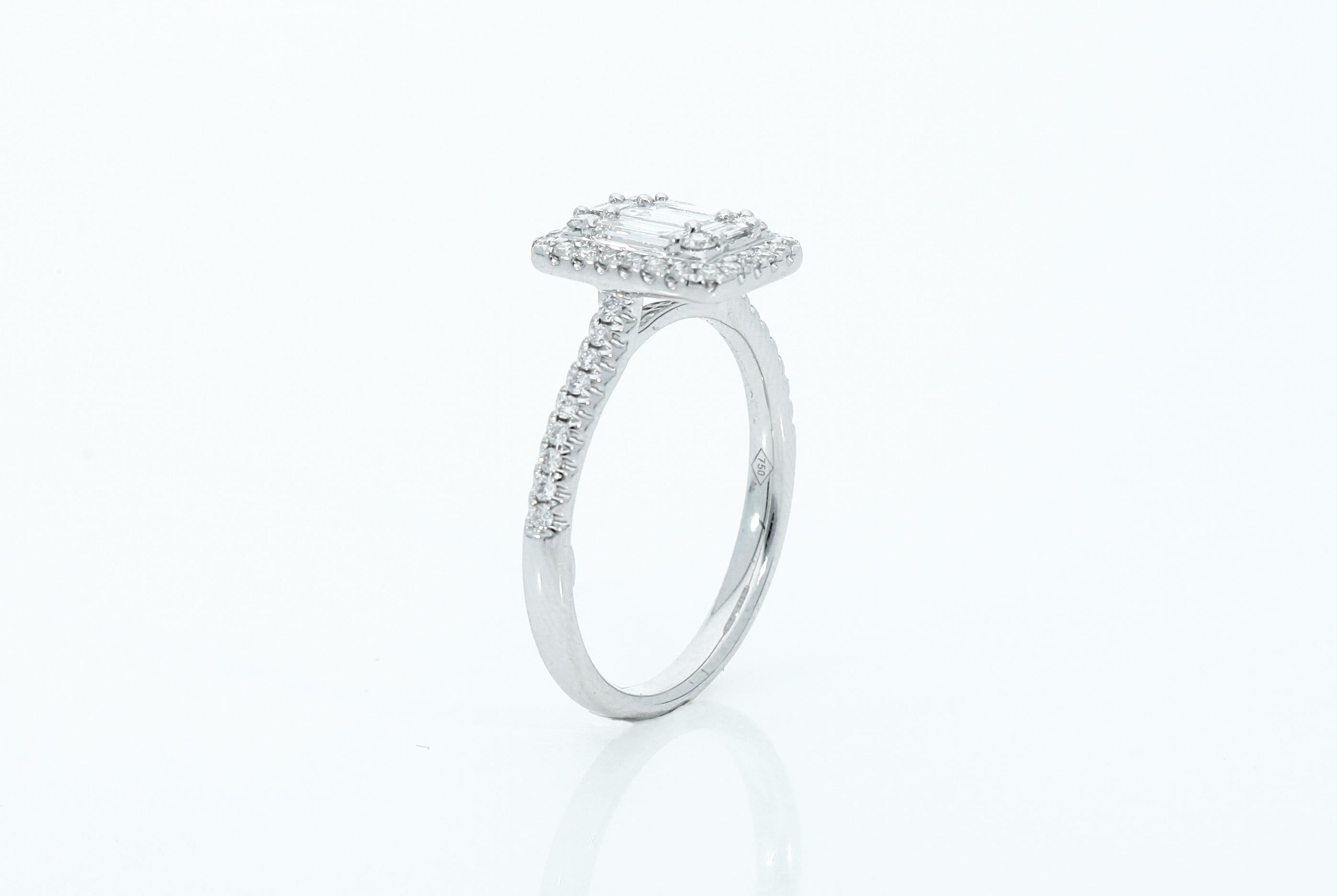 Diamonds ct 0.72, Contemporary Engagement Ring Made in Italy For Sale 2