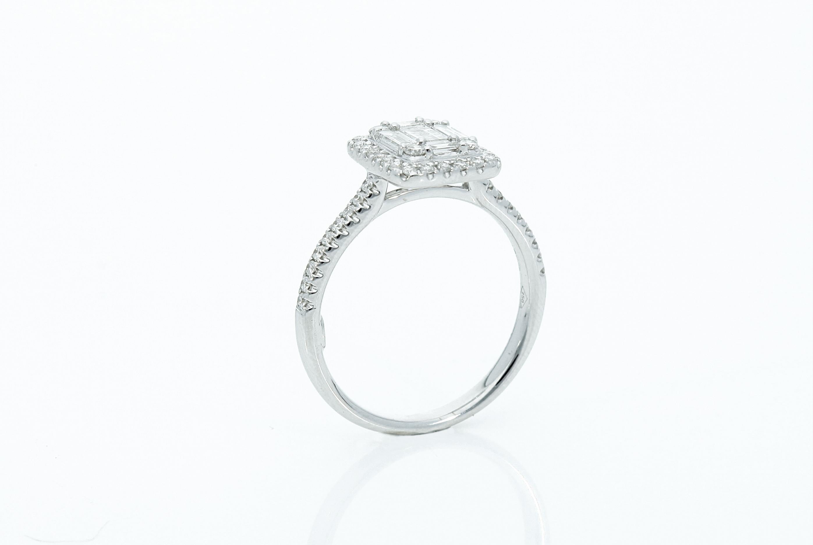 Diamonds ct 0.72, Contemporary Engagement Ring Made in Italy For Sale 3