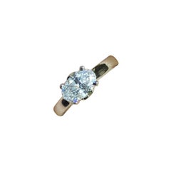 White Gold Ring with GIA Certified 1.04 Carat Oval Diamond