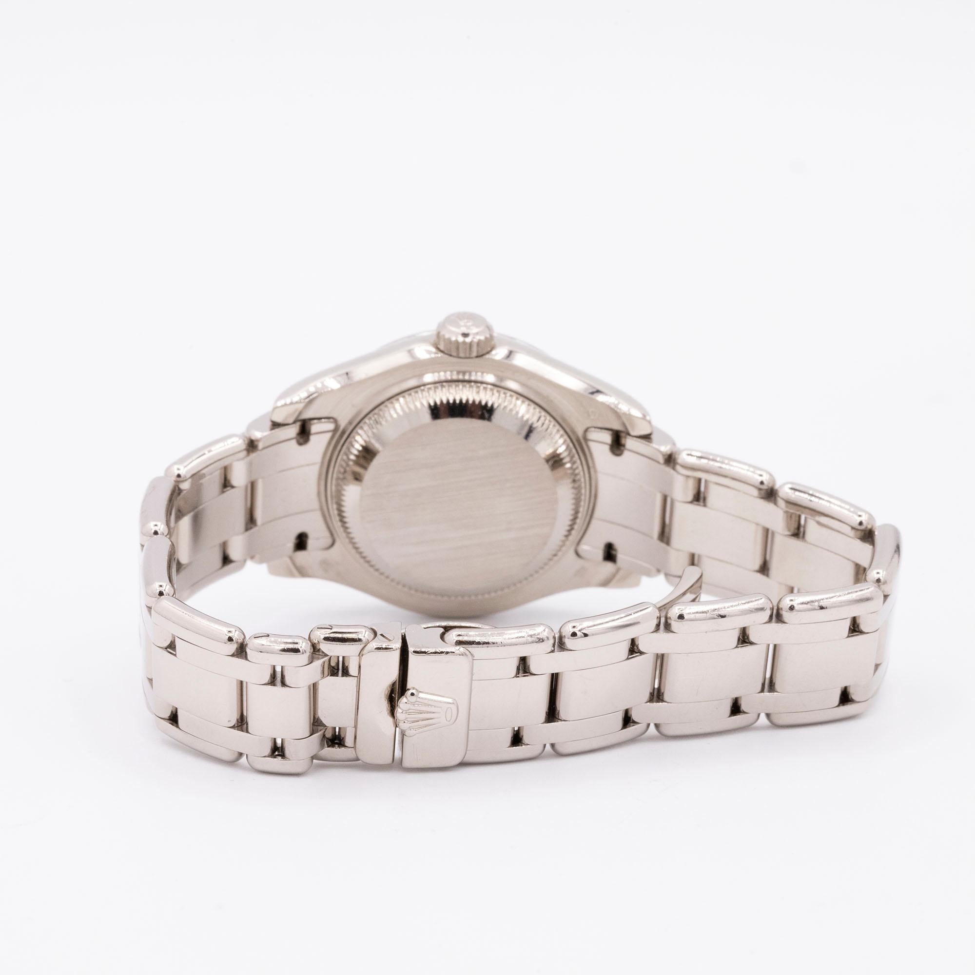 Brilliant Cut White Gold Rolex Pearlmaster  80319 For Sale