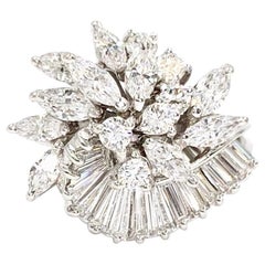 White Gold Round and Fancy Cut Diamond Spray Ring