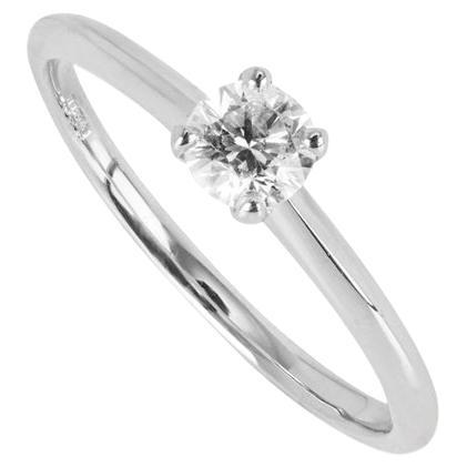 White Gold Round Brilliant Cut Diamond Ring 0.36ct H/SI1 For Sale