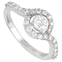 Bague en or blanc avec diamant rond taillé en brillant 0,38ct H/VS1