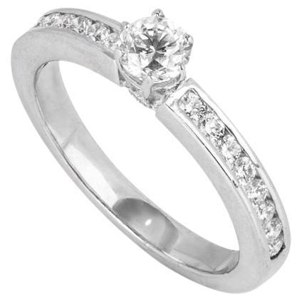 White Gold Round Brilliant Cut Diamond Ring 0.39ct H/VS2 For Sale