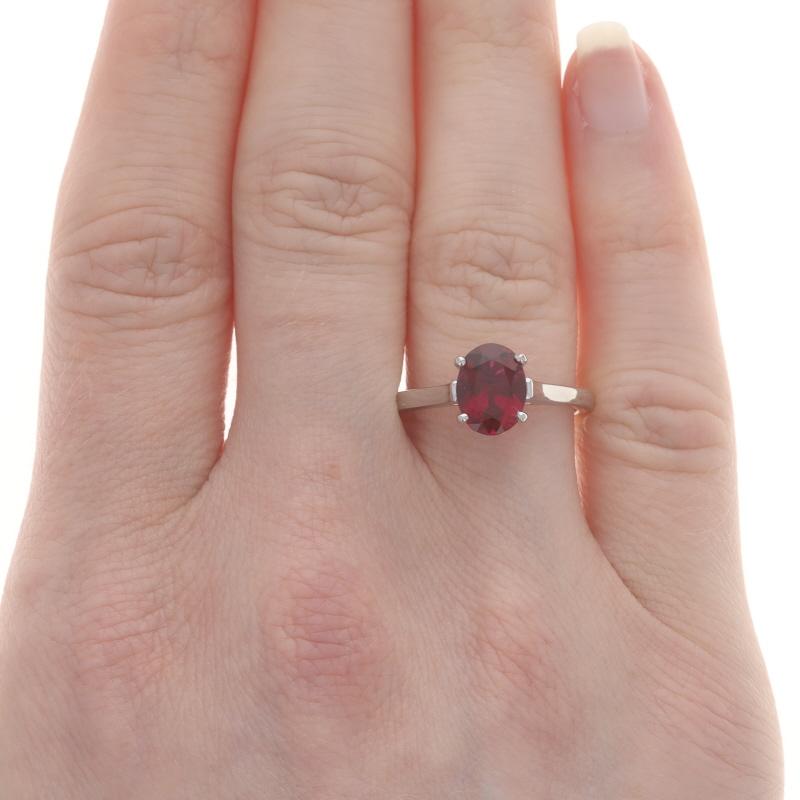 Oval Cut White Gold Rubellite Tourmaline Solitaire Ring - 14k Oval 1.68ct Engagement For Sale
