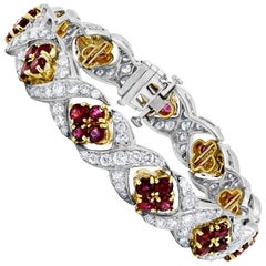 White Gold Ruby and Diamond Bracelet