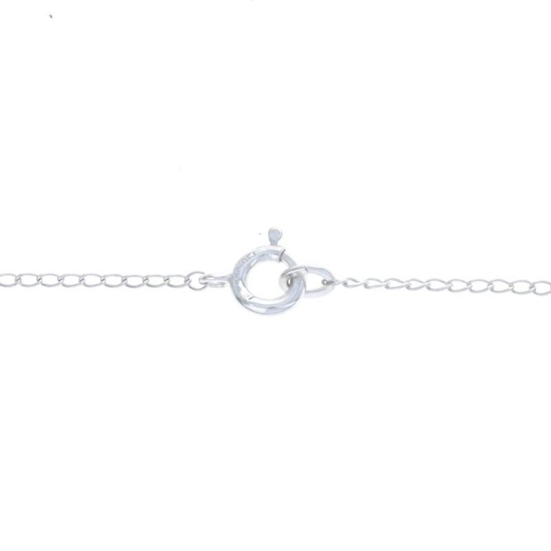 White Gold Ruby & Diamond Pendant Necklace 14 3/4