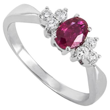 White Gold Ruby 
Diamond Ring 0.50ct