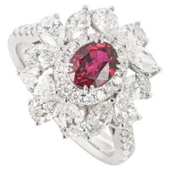 White Gold Ruby & Diamond Ring 0.87ct