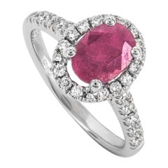 Ring aus Weißgold mit Rubin und Diamant 1,28 Karat