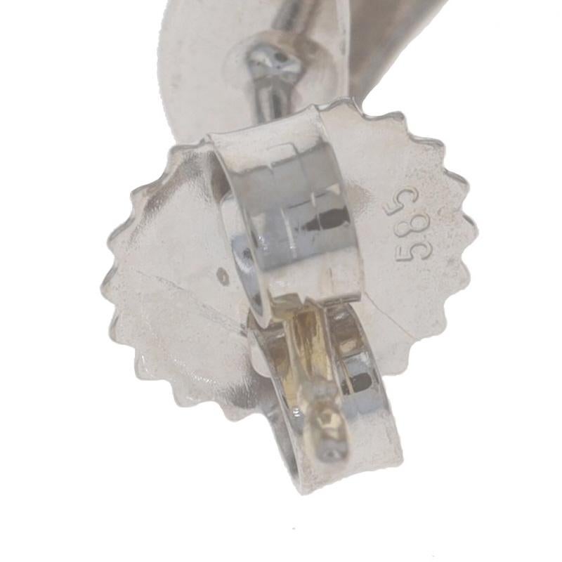Orecchini a cerchio in oro bianco con rubino all'interno e all'esterno - 14k Round 3.04ctw Pierced in vendita 1