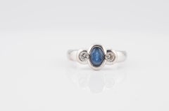 White Gold Sapphire and Diamond Band Ring