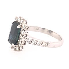 White Gold Sapphire and Diamond Ring