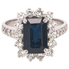 White Gold Sapphire and Diamond Ring