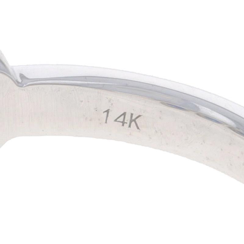 Fascia di diamanti con zaffiro in oro bianco - Anello con incastonatura francese rotonda da 1,50 carati (14k) in vendita 2