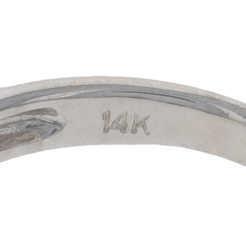 White Gold Sapphire & Diamond Band - 14k Round .70ctw Ring Sz 4 1/2 For Sale 2
