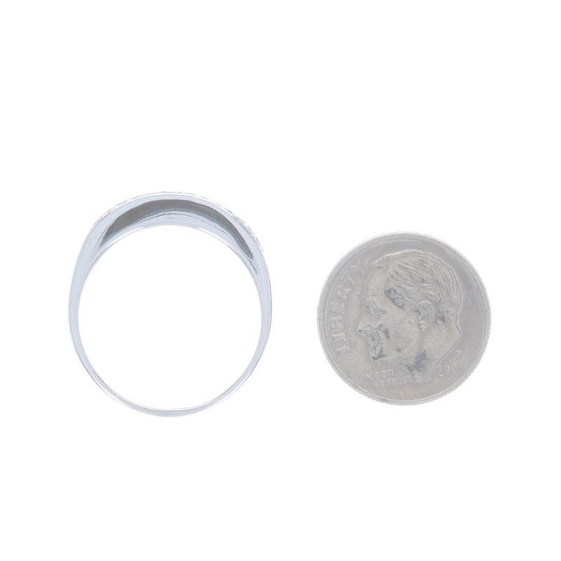 Weißgold Saphir-Diamant-Ring - 14k Quadratischer .84ctw Fünf-Stein-Ring Gr. 8 1/2 im Angebot 1