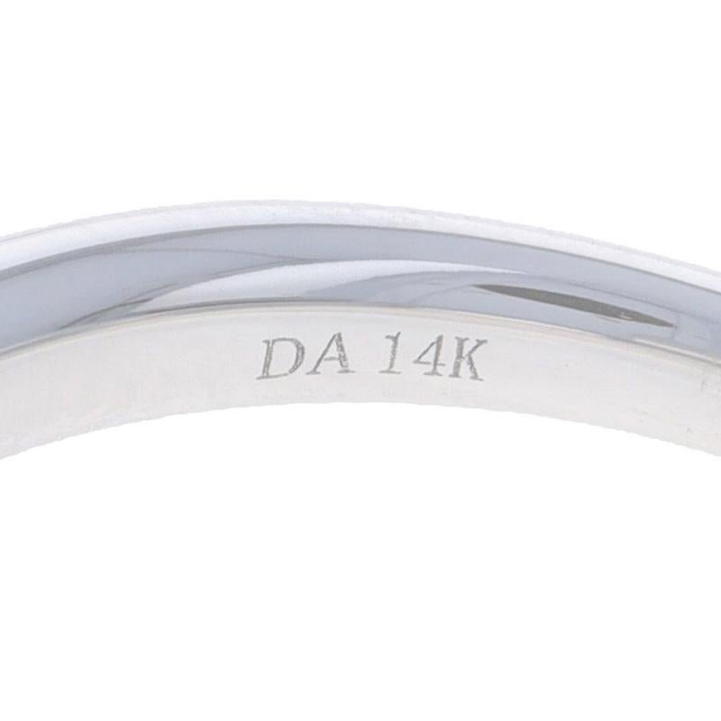 White Gold Sapphire Diamond Bypass Band 14k Round .97ctw Ring in vendita 2