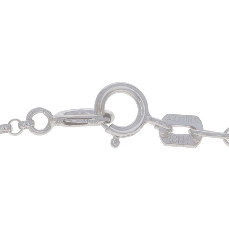 Donna Collana aureola con zaffiro e diamante in oro bianco -14k Sq .27ctw Extender Adjust in vendita
