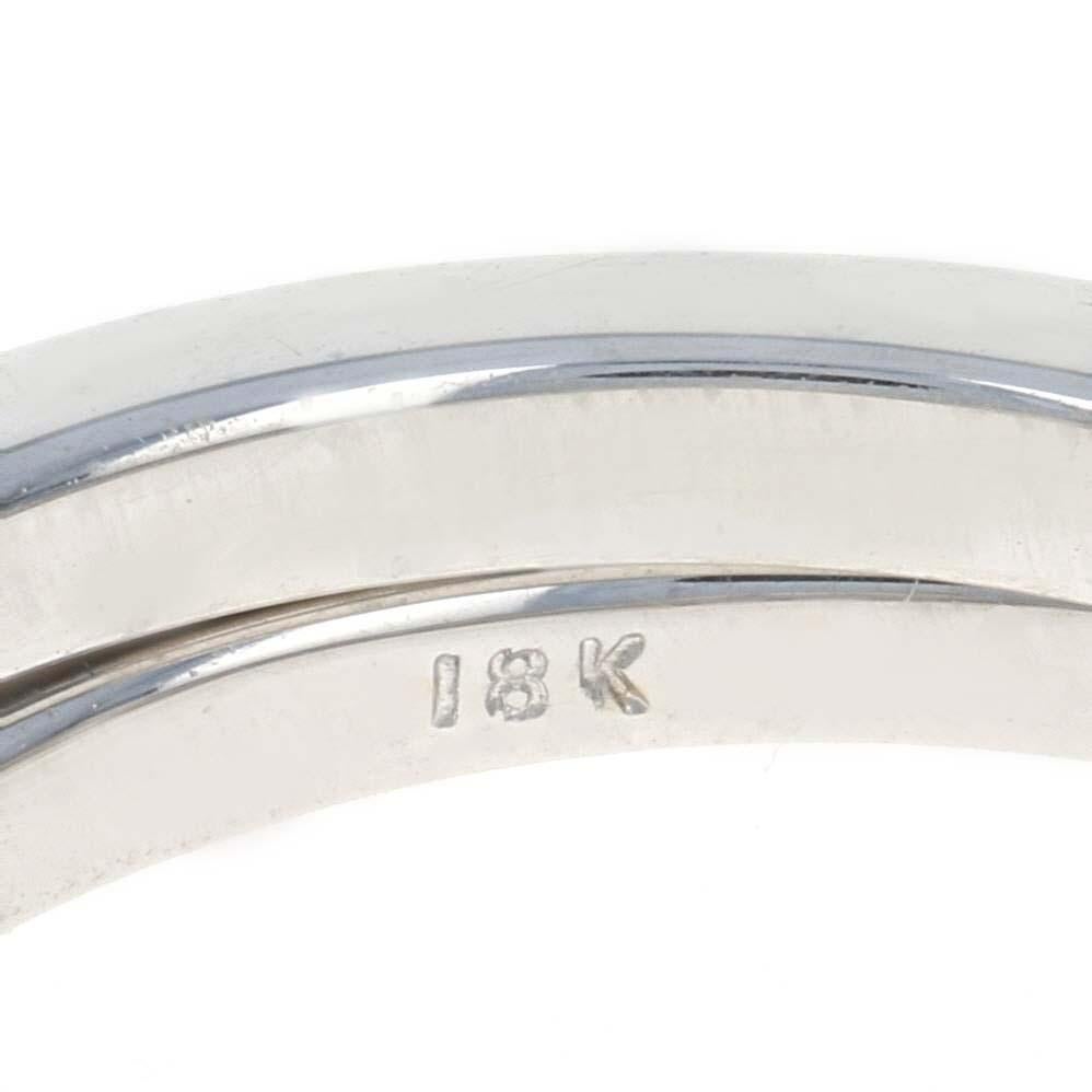 Anello di fidanzamento e fede in oro bianco con zaffiro e diamante - 18k Round 1.76ctw in vendita 2