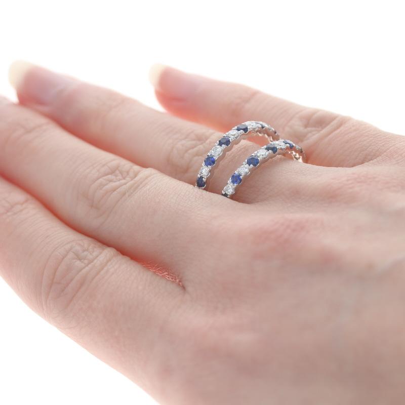 Round Cut White Gold Sapphire & Diamond Enhancer Wedding Band 14k 1.44ctw Wrap Jacket Ring For Sale