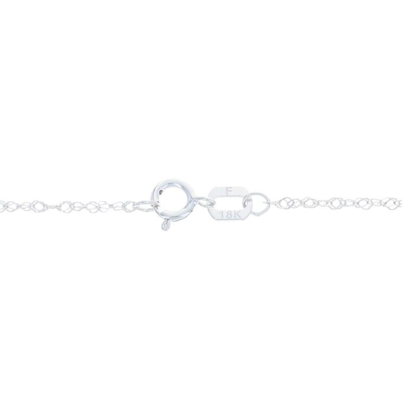 Women's White Gold Sapphire Diamond Fancy Chain Pendant Necklace 17 3/4