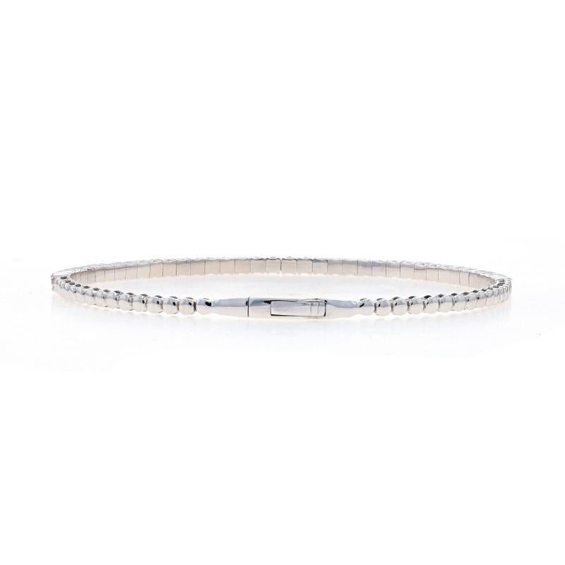 Women's White Gold Sapphire & Diamond Flex Bangle Bracelet 6 1/2