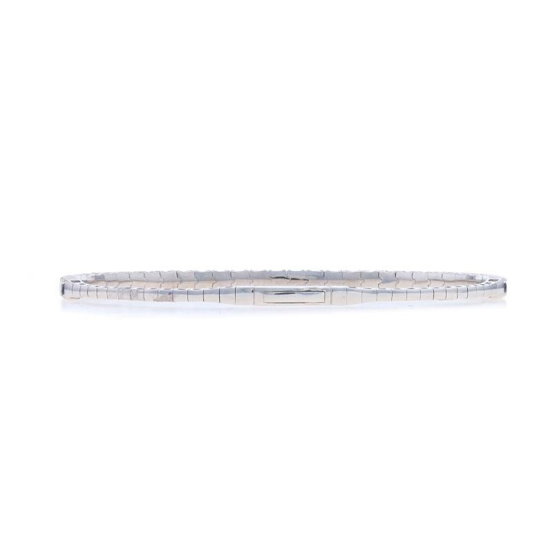 Women's White Gold Sapphire Diamond Flex Bangle Bracelet 7