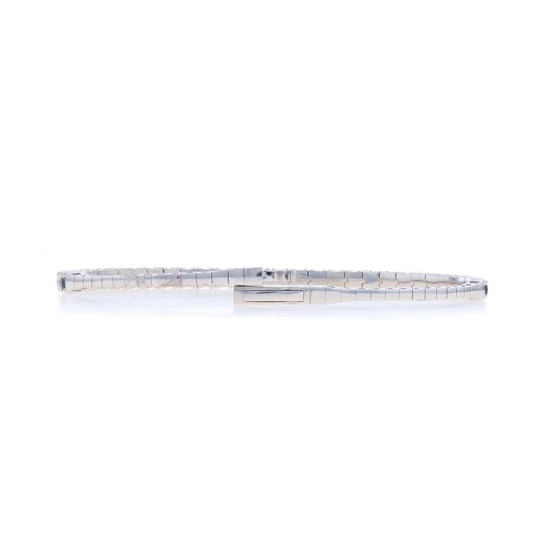 White Gold Sapphire Diamond Flex Bangle Bracelet 7