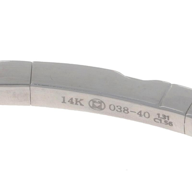 White Gold Sapphire Diamond Flex Bangle Bracelet 7